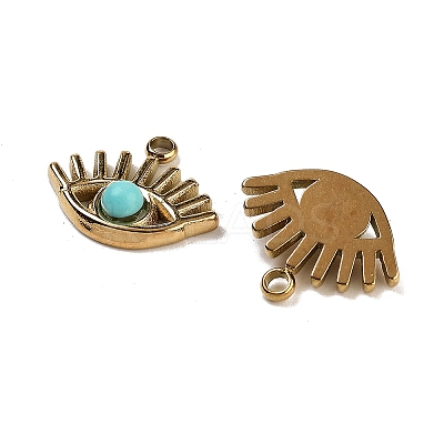 Synthetic Turquoise Eye Charms STAS-U014-06B-01-1