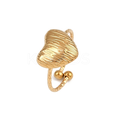 304 Stainless Steel Adjustable Open Cuff Rings for Women RJEW-K303-02G-1