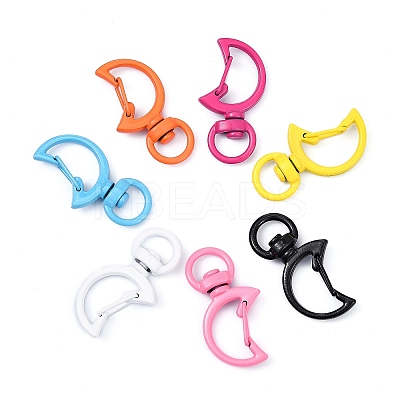 Spray Painted Alloy Swivel Snap Hooks Clasps X-PALLOY-T080-13-NR-1