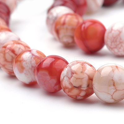 Natural Fire Crackle Agate Beads Strands G-S249-07-8mm-1