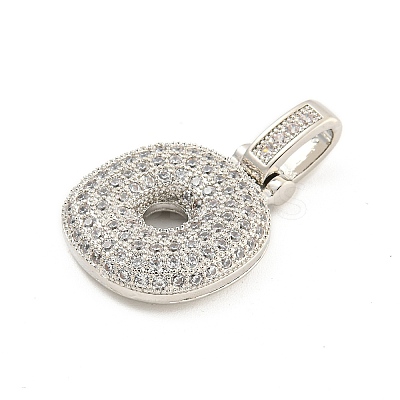Brass Micro Pave Clear Cubic Zirconia Pendants KK-B099-01P-O-1