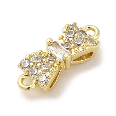 Brass Pave Clear Cubic Zirconia Connector Charms LS-KK-G499-14G-1