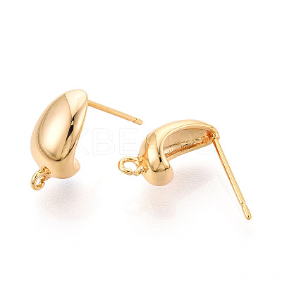 Brass Stud Earring Findings KK-N263-25G-1