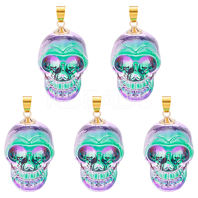5Pcs Electroplate K9 Glass Pendants EGLA-BC0001-004A-1
