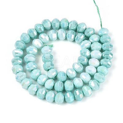 Anti-Tarnish Electroplate Glass Beads Strands GLAA-T025-8mm-19G-1