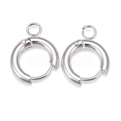 201 Stainless Steel Huggie Hoop Earring Findings STAS-P283-01A-S-1