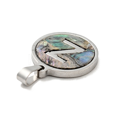 304 Stainless Steel with Paua Shell Pendants STAS-G268-02Z-P-1