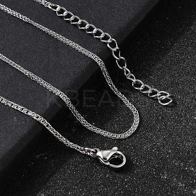 1.2MM 304 Stainless Steel Wheat Chain Necklaces for Men STAS-V011-03A-P-1