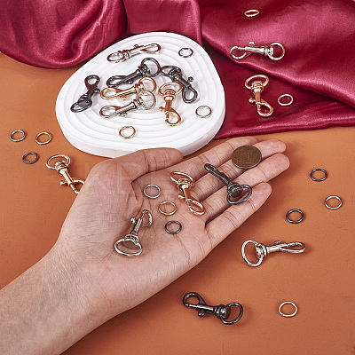15Pcs 6 Colors Alloy Swivel Snap Hook Clasps FIND-TA0003-79-1