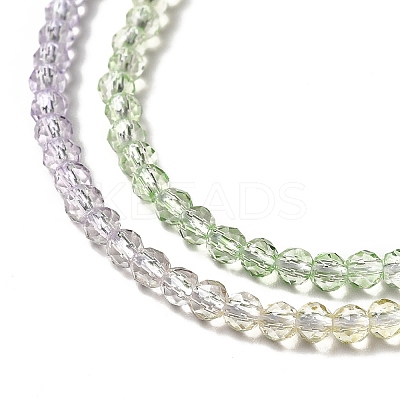Transparent Gradient Color Glass Beads Strands LS-GLAA-H021-01B-11-1