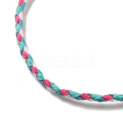 2MM Braided Round Polycotton Cord Necklace Making with Alloy Lobster Claws Clasps and Iron End Chains NJEW-Q031-01B-1