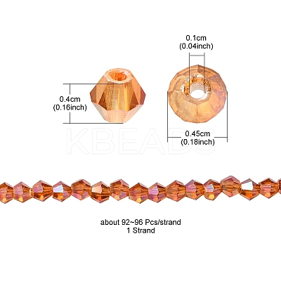 Transparent Electroplate Glass Bead Strands EGLA-YW0001-50B-1