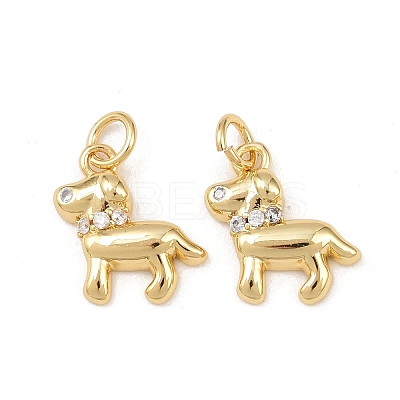 Brass Micro Pave Cubic Zirconia Pendants KK-G544-25G-1