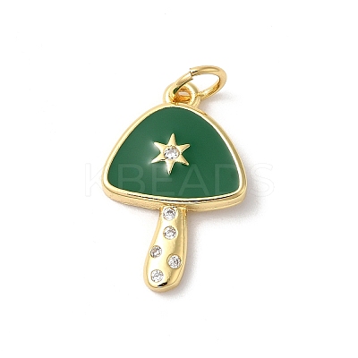 Autumn Theme Rack Plating Brass Cubic Zirconia Pendants KK-Z056-32G-01-1