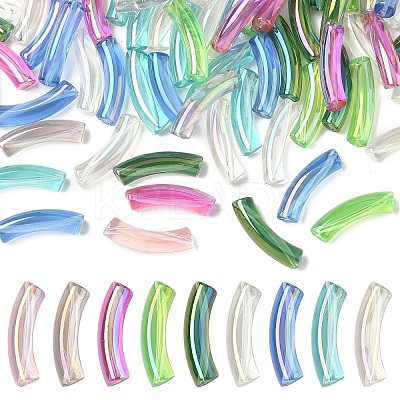 30Pcs 3 Colors UV Plating Transparent Rainbow Iridescent Acrylic Beads OACR-YW0002-51-1