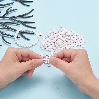 500Pcs Plating Acrylic Beads PACR-YW0001-07-1