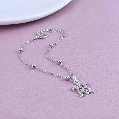 Summer Beach Alloy Hollow Sea Turtle Charm Satellite Chain Anklets for Women FS-WGD5AB4-01-1