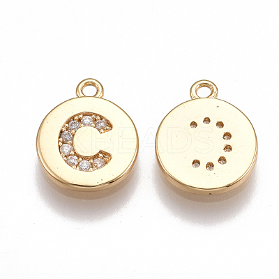 Brass Cubic Zirconia Charms KK-T038-194G-C-1