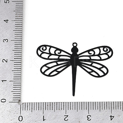 Spray Painted 430 Stainless Steel Etched Metal Embellishments Pendants STAS-A192-02EB-1