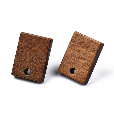 Walnut Wood Stud Earring Findings MAK-N032-018-1