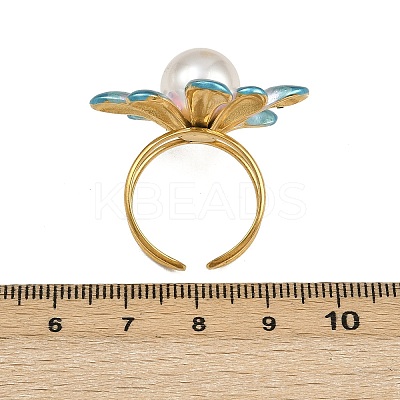 304 Stainless Steel Open Cuff Rings for Women RJEW-A081-04G-1