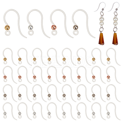 64Pcs 4 Colors Transparent Resin Earring Hooks RESI-PH0001-84-1