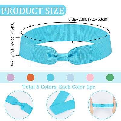 6Pcs 6 Colors Bowknot Polyester Hat Belt FIND-CP0001-75-1