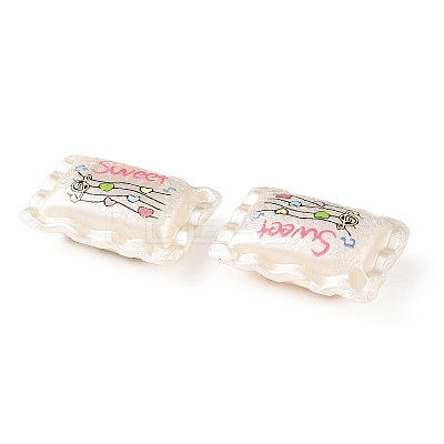 Printed Opaque Acrylic Beads OACR-B054-01F-1