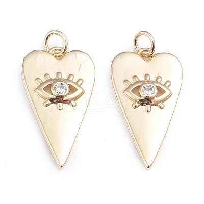 Brass Micro Pave Cubic Zirconia Pendants ZIRC-I042-01D-1