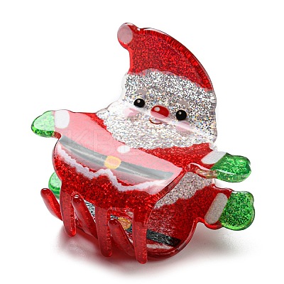 Christmas Theme Glitter Acrylic Claw Hair Clips PHAR-R179-04-1