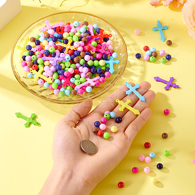 DIY Cross Acrylic Pendant Necklaces Jewelry Making Kit DIY-TA0011-11-1