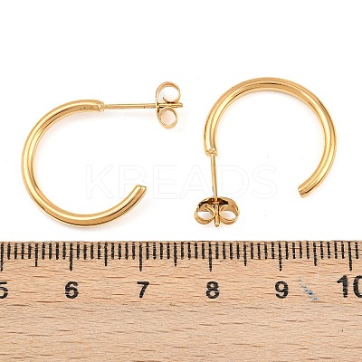 316 Stainless Steel C-Shaped Stud Earrings EJEW-D339-03G-1