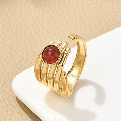 Natural Gemstone Finger Rings RJEW-K290-10G-1