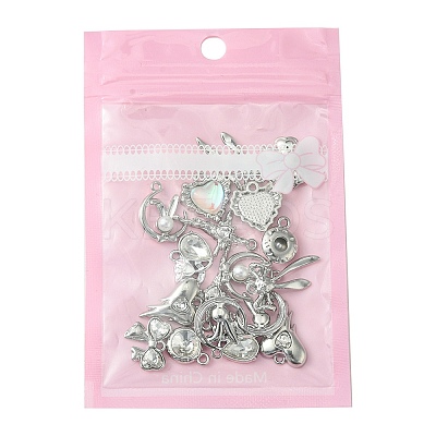 18Pcs 8 Styles Alloy Glass & Resin Pendants DIY-FS0005-35-1