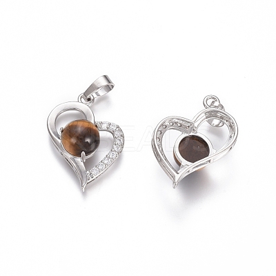 Natural Tiger Eye Pendants X-G-L512-O08-1
