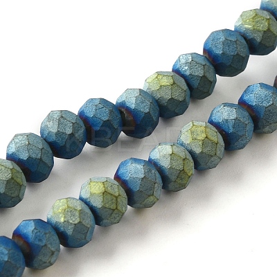 Electroplated Glass Beads Strands EGLA-P054-01-1