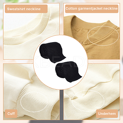 95% Cotton & 5% Elastic Fiber Ribbing Fabric for Cuffs FIND-WH0136-02C-1