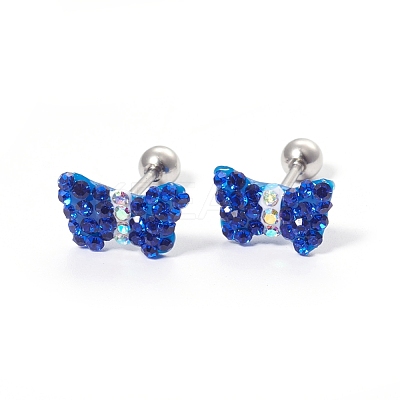 316 Surgical Stainless Steel Barbell Cartilage Earrings AJEW-L078-A-1