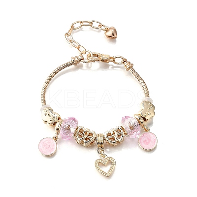 Alloy Enamel European Beads Charm Bracelets BJEW-F495-23G-1