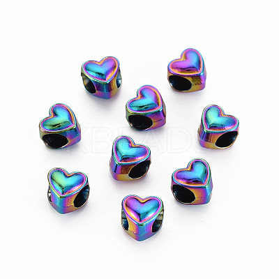 Rack Plating Rainbow Color Alloy European Beads PALLOY-S180-369-1