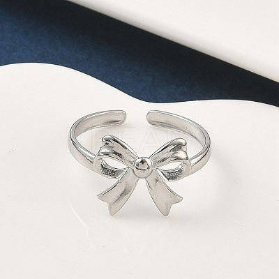 304 Stainless Steel Open Cuff Rings for Women RJEW-A079-11A-P-1