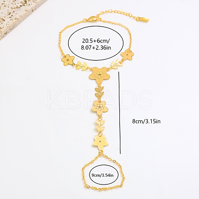 Vintage Flower Brass Link Ring Bracelets XK9574-2-1