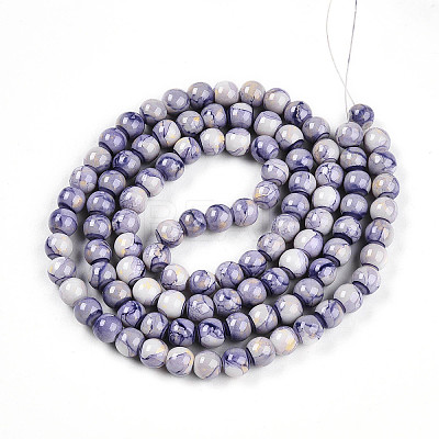 Baking Paint Glass Beads Strands DGLA-N003-8mm-C08-1