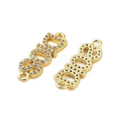 Rack Plating Brass Cubic Zirconia DIOS Links Connector Charms KK-S379-22G-1