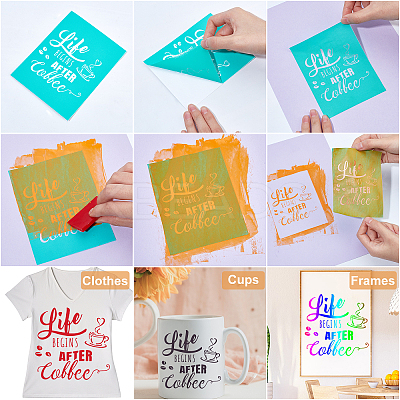 1 Sheet Letter Pattern Self-Adhesive Silk Screen Printing Stencil DIY-GF0004-03-1