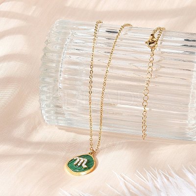 304 Stainless Steel Micro Pave Cubic Zirconia constellation Pendant Necklaces NJEW-R021-01G-06-1
