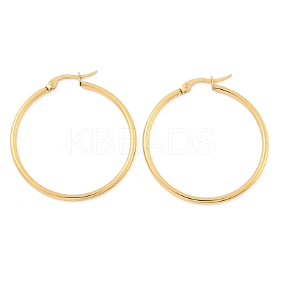 Ion Plating(IP) 304 Stainless Steel Hoop Earrings EJEW-N0016-11G-F-1