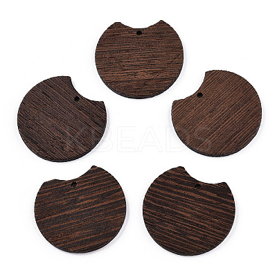 Natural Wenge Wood Pendants WOOD-T023-77-1