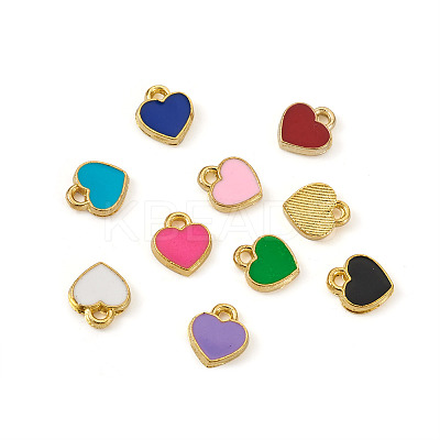 180Pcs 9 Colors Zinc Alloy Enamel Charms ENAM-CW0001-07-1