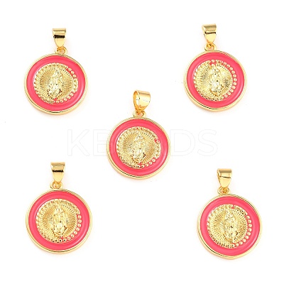 Brass Enamel Pendants KK-P209-02G-04-RS-1